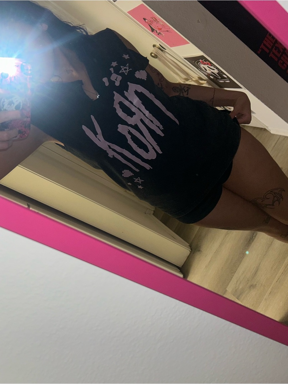 Korn girly pop nu metal Band tank top cutted Tee with Lilac Logo